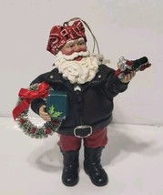 Department 56 Motorcycle Faux Leather Jacket Santa Claus Figurine Ornament 6.5&quot; - $17.75