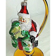 Vintage Dillard&#39;s Santa Ornament Christmas 2000 Trimmings Blown Glass Handcraft - £11.09 GBP