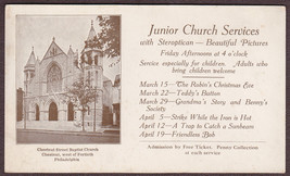 Philadelphia Chestnut St. Baptist Church Private Mailing Card Postcard - $12.25