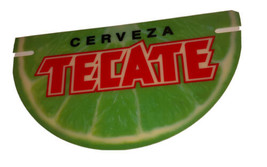 Cerveza Tecate Half Lime Hard Plastic Store Display Promo Rare - £44.09 GBP