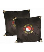 Oriental Silk Cushion Cover Ying YANG (Black) - $9.09