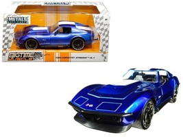 1969 Chevrolet Corvette Stingray ZL-21 Blue with White Stripe "Bigtime Muscle" - $40.49