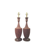 Mid-Century Laurel Lamp Company Cork and Walnut Table Lamps-A Pair - $195.00