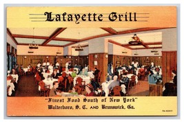 Lafayette Grill Restaurant Waterboro South Carolina SC UNP Linen Postcard G20 - £2.30 GBP