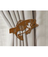 Fishing Theme Jumping Bass Drapery Holdback in Black Rust or Unpainted - $39.00