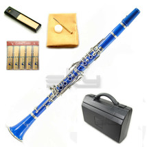 New High Quality Bb Blue Clarinet Package German Style Nickle Silver Keys - £102.23 GBP