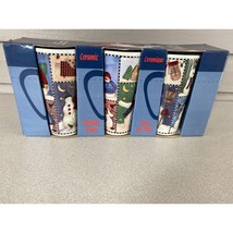 New Set Of 3 - 16oz Ceramic Decorative Tall Holiday Mugs In Case - $14.84