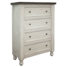 39" Gray and Ivory Solid Wood Four Drawer Chest - €961,75 EUR