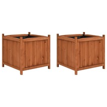  Raised Bed Set of 2 Brown Firwood with water-based paint Large - $3,424.91 MXN