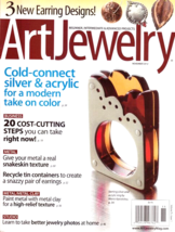 Art Jewelry Magazine Nov 2012 Silver Acrylic Ring Metal Clay Recycled Ea... - $7.50