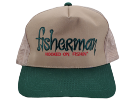 Vintage Fishing Hat SnapBack Trucker  80’s Cotton Hooked On Fishin&#39; Outd... - $24.23