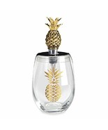 Gold Pineapple Stemless Wine Glass and Stopper Set - £18.91 GBP