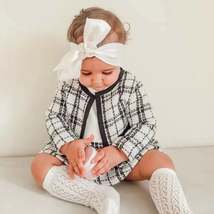 Baby Girls Fall Plaid Dress and Long Sleeve Jacket 2pc Set - £19.53 GBP
