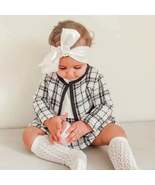 Baby Girls Fall Plaid Dress and Long Sleeve Jacket 2pc Set - £19.74 GBP