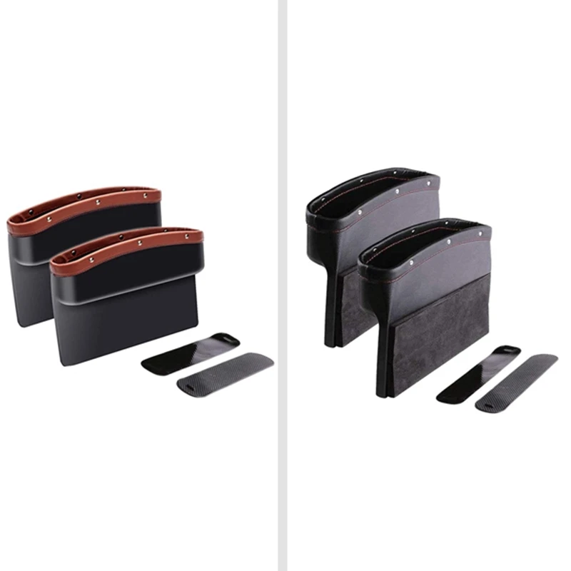 2Pcs Car Seat Storage Pockets Box PU Leather Organizer Auto Space Pocket Stowing - £31.63 GBP