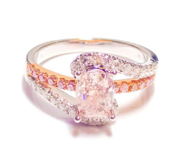 1.40ct Natural Argyle 6pp Fancy Pink Diamond Engagement Ring GIA Cushion SI2 18K - £29,095.59 GBP