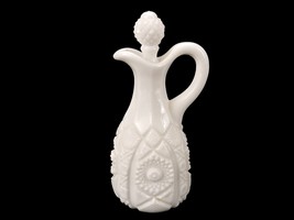 Hand Blown Vintage Milk Glass Cruet, Hobstars/Crosshatch/Starbursts, Pontil Scar - £15.48 GBP