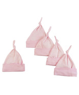 Girl 100% Cotton Pink Knotted Baby Cap (Pack of 5) One Size - £18.70 GBP