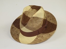 Men's Bruno Capelo Genuine Straw Fedora Hat Cubano CU404 Natural/Brown image 3