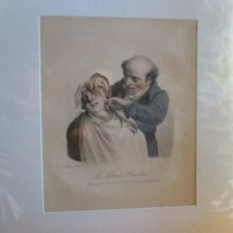 Louis-Léopold Boilly Original 19th Century Hand Colored Litho Matted BARBER - £144.87 GBP