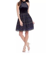 LESLIE FAY Flocked Velvet Fit &amp; Flare Dress Women&#39;s Size 16W NWT $128 - £36.53 GBP