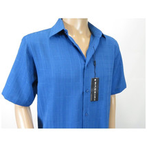 Men Short Sleeves Sport Shirt by BASSIRI Light Weight Soft Microfiber 60071 Blue image 3