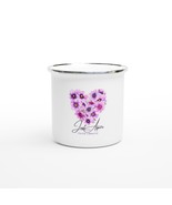Personalized Enamel Coffee Mug, 12oz, Lightweight Camp Mug with Silver R... - $38.78 CAD