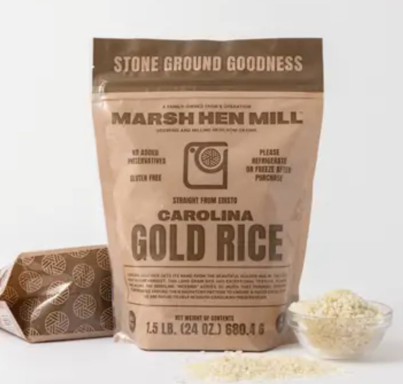Marsh Hen Mill Gluten Free Carolina Gold Rice, Non-GMO, 1.5 lb (24 oz) - $14.99