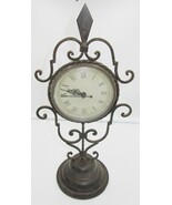 DECORATIVE BATTERY OPERATED MANTEL DESK SHELF CLOCK PEDESTAL METAL VINTA... - €13,63 EUR
