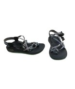 CHACO CLOUD ZX or ZX2 women 8 Black Aqua Blue Adjustable Strap Sandals - £17.89 GBP