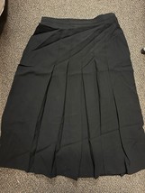 Vintage Jaeger Black Zip Up Pleated Skirt, Size 12 - $50.49