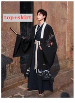 Kimono Samurai Man Set  Print Harajuku Ancient Vintage Men Traditional Japanese  - £96.37 GBP