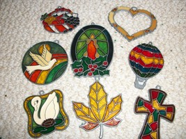 8 Mosaic Vintage Christmas Ornaments (#0046) - £24.22 GBP