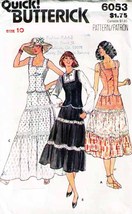 Vintage 1970&#39;s Misses&#39; SKIRT &amp; TOP Pattern 6053-b Size 10 - $12.00