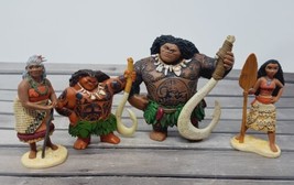Disney Moana Figure Lot (4) Maui Gramma Tala Cake Toppers Polynesia Tropics Rock - £6.98 GBP