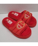 Champion Slides Plush Core Red Gold Slipper Sandals Kids Size 12P - $310.56 MXN