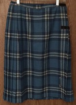 Vintage Kilt Wrap Tartan Style Scottish Plaid 1960s Skirt With Pin Size M-L - £25.60 GBP
