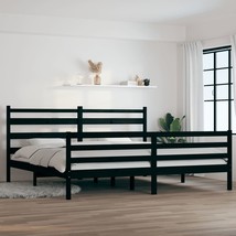 Bed Frame Solid Wood Pine 200x200 cm Black - £108.08 GBP