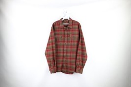 Vintage Orvis Mens Large Faded Heavyweight Double Pocket Flannel Button Shirt - £34.87 GBP