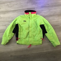 Vintage 80’s bugaboo Columbia Jacket Neon Green pink black Men&#39;s Sz M Double zip - £48.34 GBP
