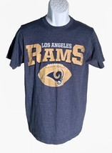 NFL LOS ANGELES RAMS Short Sleeve Pull-Over T-Shirt Blue Medium - $9.89