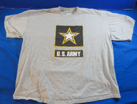DISCONTINUED US ARMY HEAVY COTTON GREY CREWNECK WORKOUT FITNESS T SHIRT 3XL - $21.86