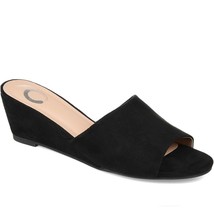 Journee Collection Womens 8 M Black Pavan Wedge Sandals NIB WJ1 - $313.34 MXN
