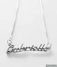925 Sterling Silver Name Necklace - Name Plate - GABRIELLE 17&quot; chain w/pendant - £47.18 GBP