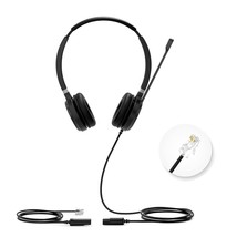 Telephone Headset With Rj9 Jack Phone Headset With Microphone Noise Canceling, C - £87.12 GBP