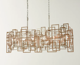 HORCHOW Geometric Modern Mid Century Mod Pagoda Asian Island Linear Chandelier - £860.84 GBP