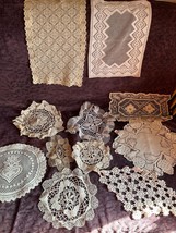 Lot of Cream or White Round w Hearts or Butterflies or Pinecones &amp; Recta... - $23.95