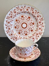 Royal Crown Derby Rougemont Pattern Cup, Saucer and Dessert Plate Set - £59.35 GBP