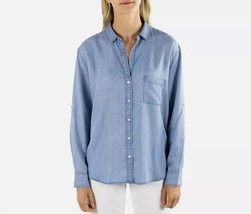 Jachs Girlfriend Ladies&#39; Size XS (0-2) Long Sleeve Button-Up Blouse, Blue - £17.27 GBP