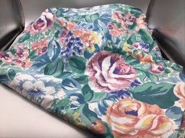 Springmaid Queen Sheet Flat &amp; Fitted Percale Bold Floral 2 Pc Vintage 1980&#39;s - £72.58 GBP